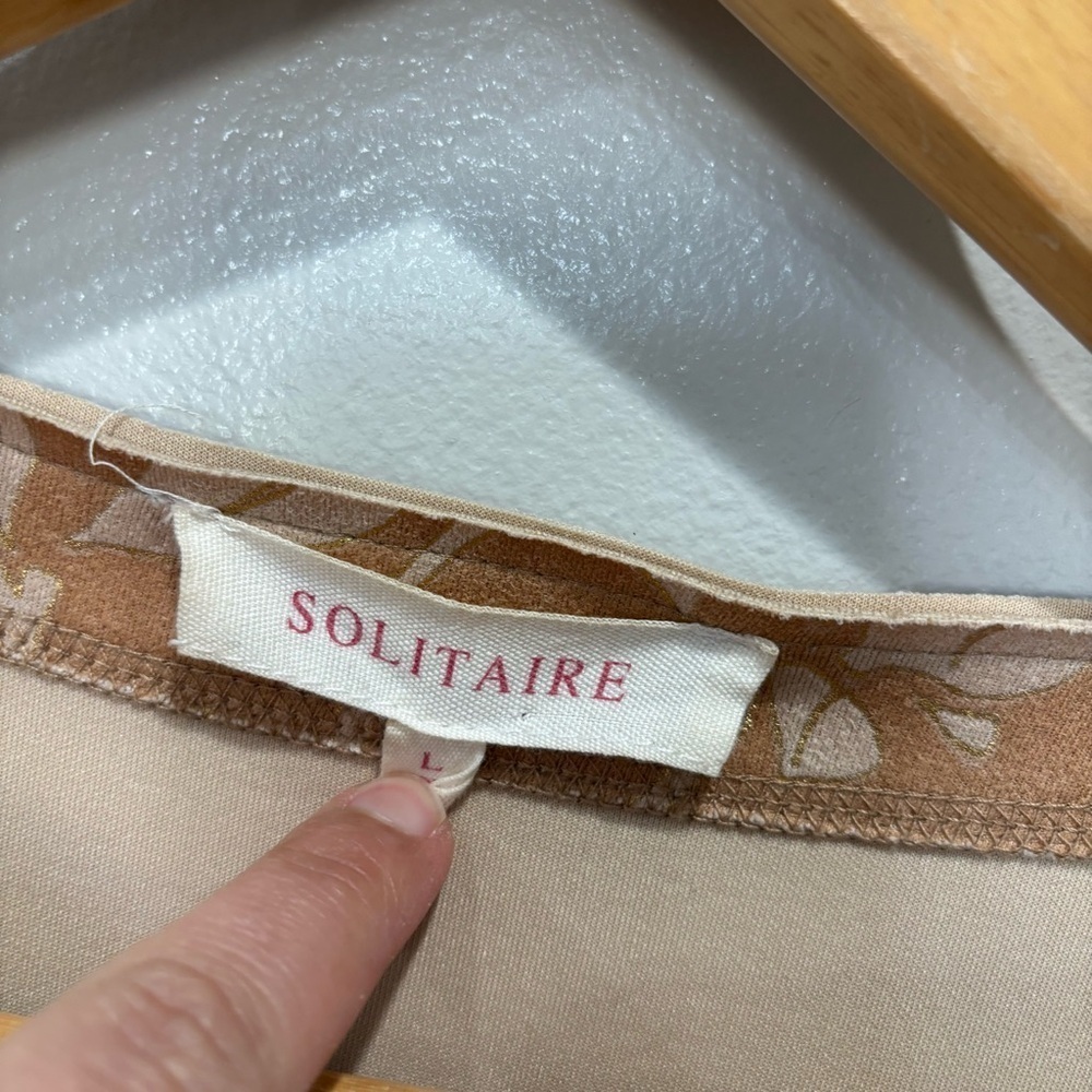 Solitaire Faux Suede Floral Open Duster Cardigan Women’s Size Large - Picture 12 of 13